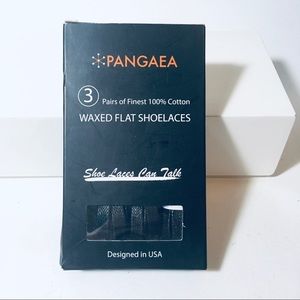 Pangea 3 Pack of 100% Cotton Waxed Flat Shoelaces Black 27” 69cm